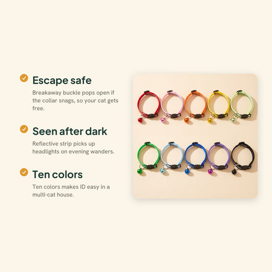 Breakaway Cat Collars with Bell, 10 Pack, key benefits