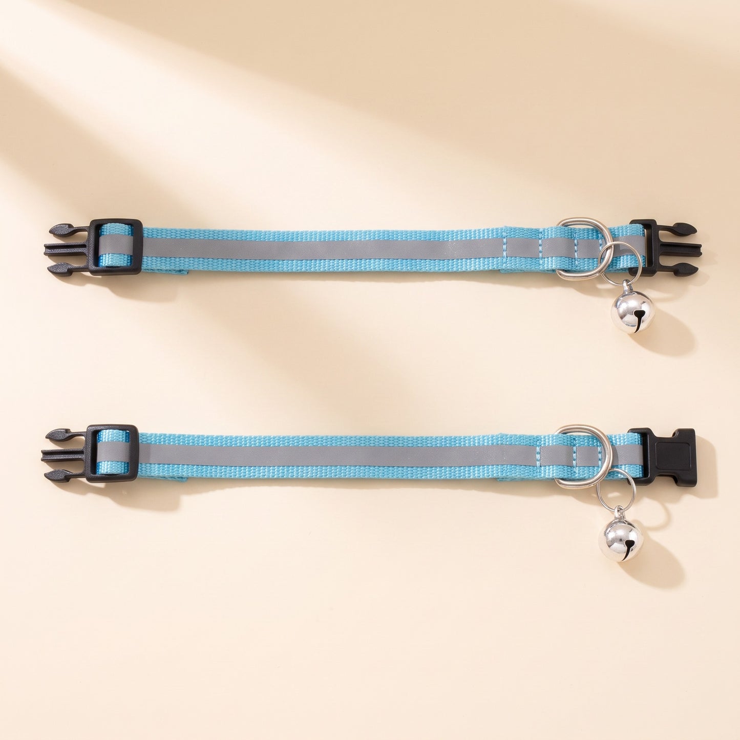 Reflective Cat Collar with Bell, 2 Pack - lightblue