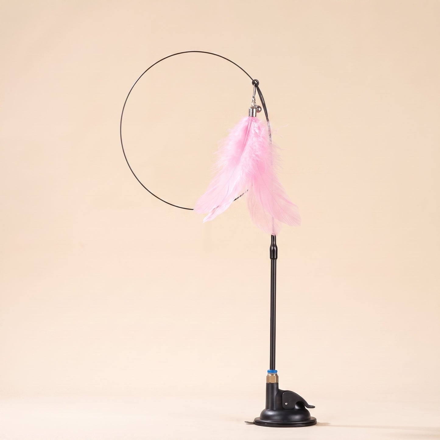Suction Cup Feather Teaser Wand for Cats in pink