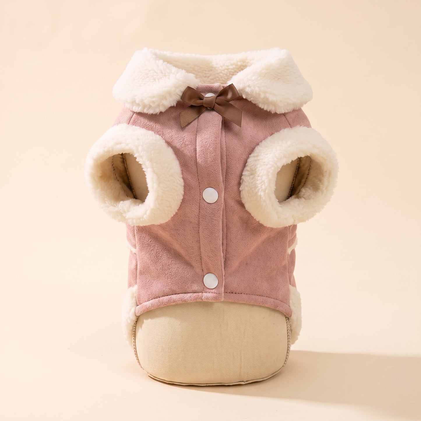Shearling-Trim Winter Dog Jacket - pink
