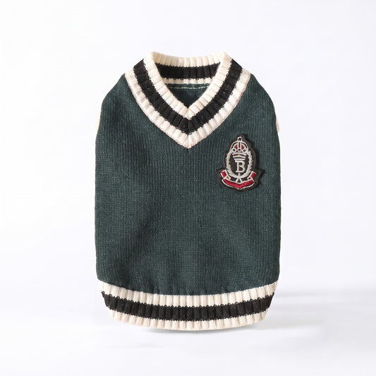 College V-Neck Knit Vest for Dogs