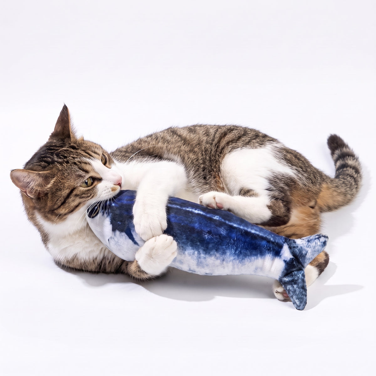 Flopping Fish Cat Toy, Rechargeable and Tap-Activated, close-up detail