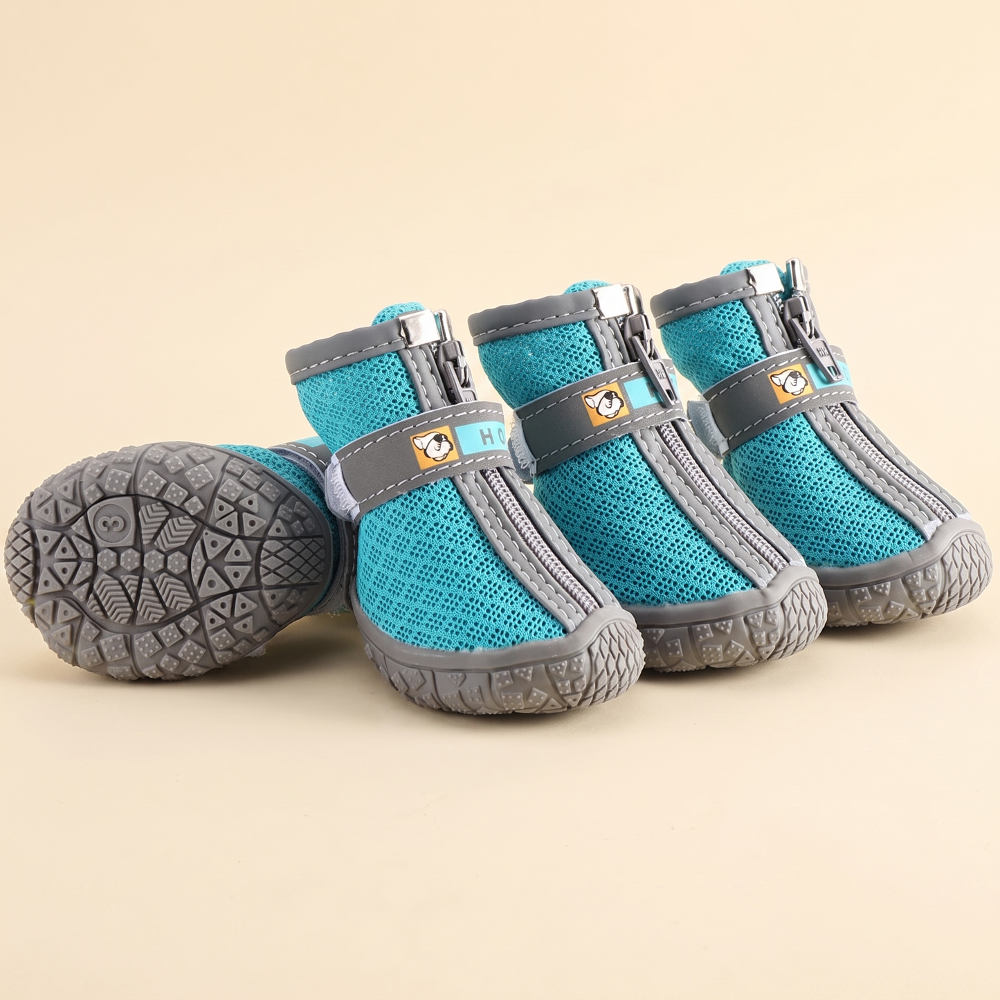 Breathable Mesh Dog Shoes, Set of 4 - lake blue, teal