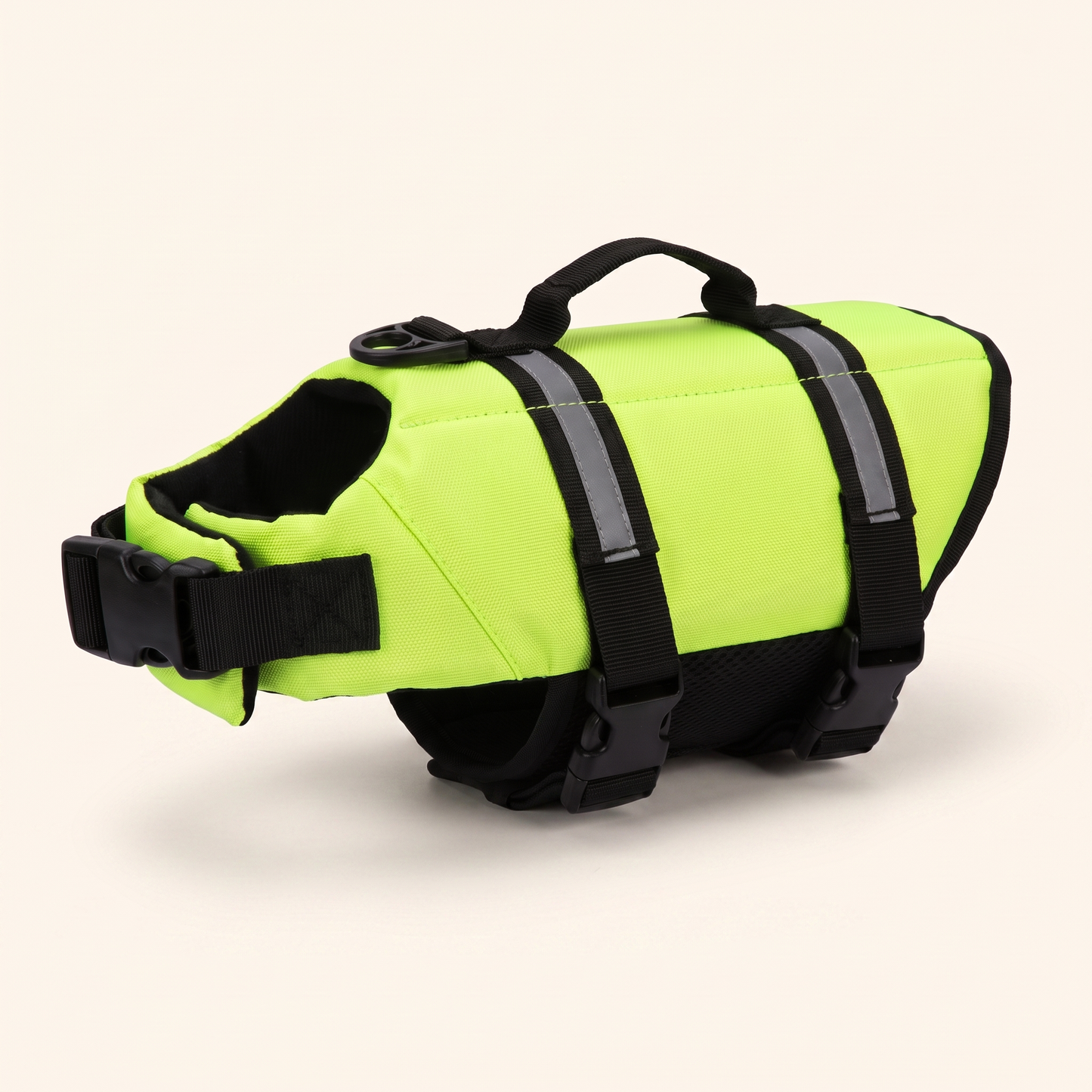 Reflective Dog Life Jacket with Lift Handle in green