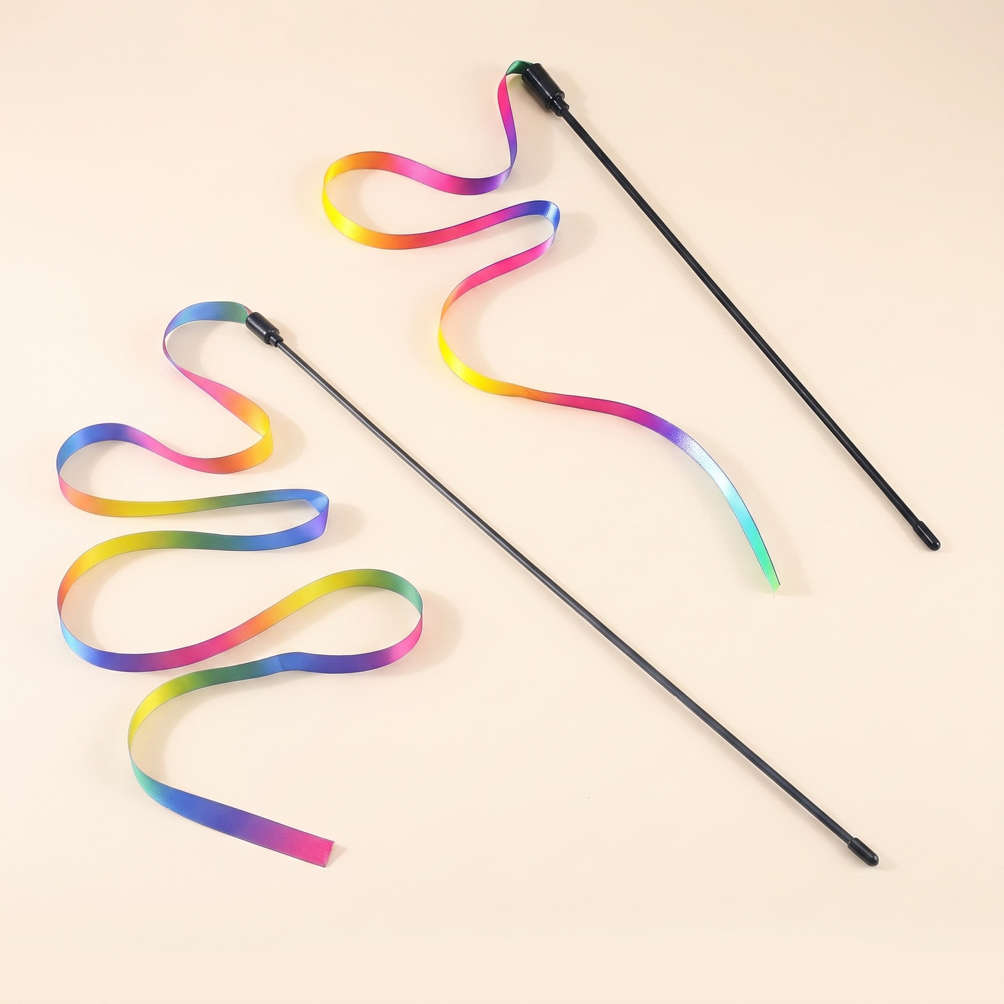 Rainbow Ribbon Teaser Wand, Short and Long set