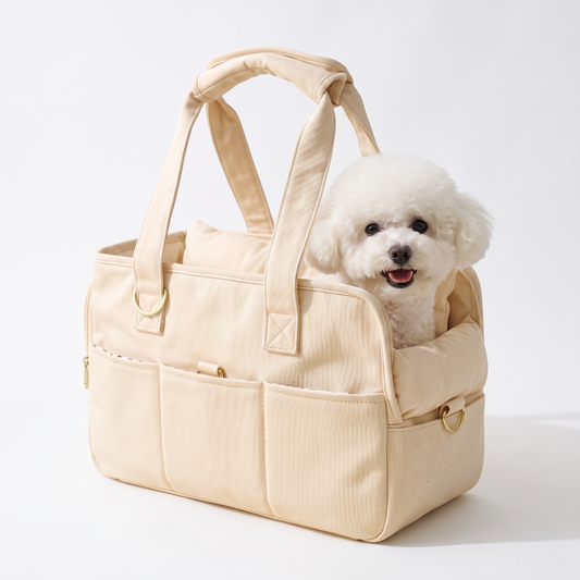 Structured Canvas Dog Carrier Handbag