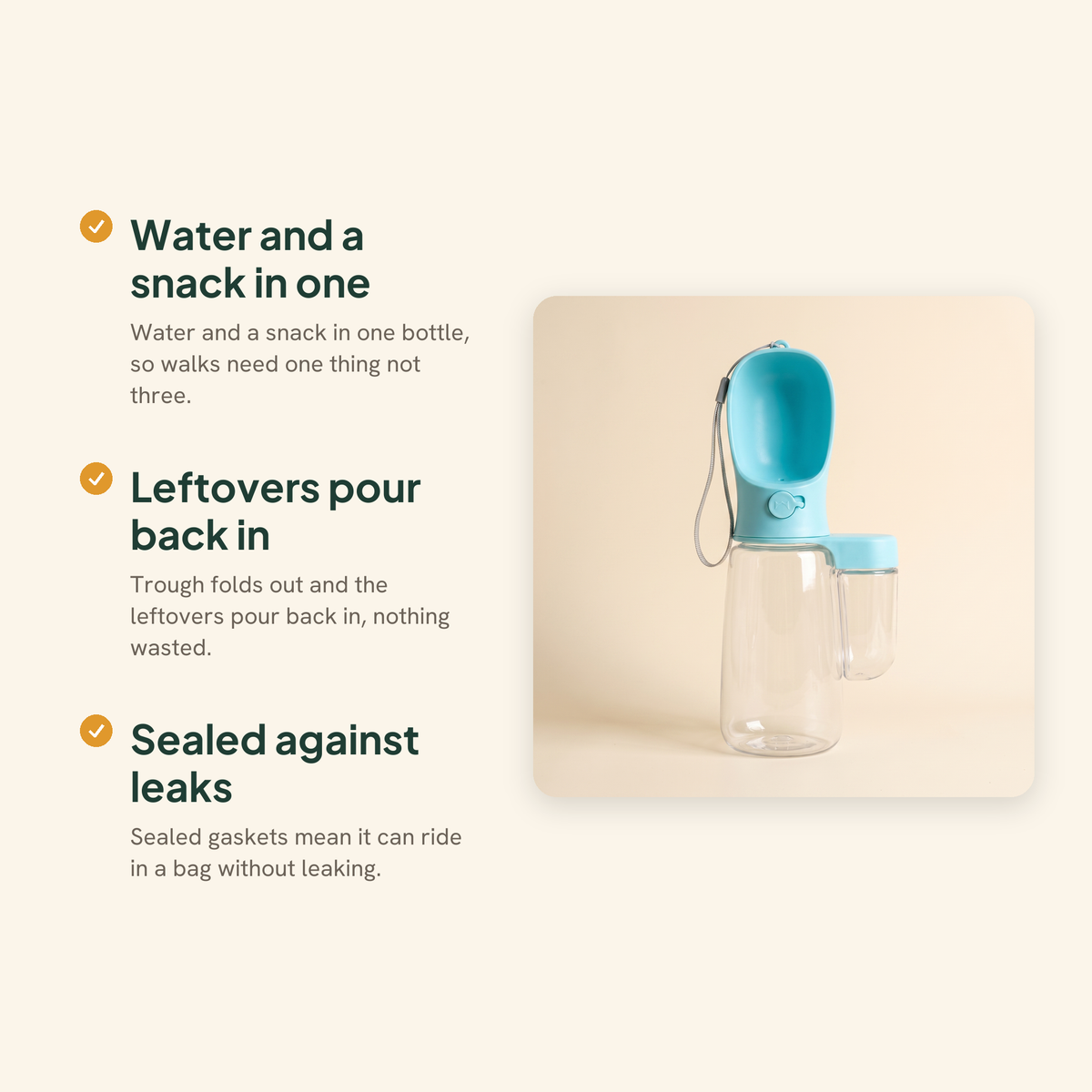 2-in-1 Travel Bottle with Food Compartment, key benefits
