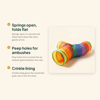 Collapsible Cat Play Tunnel, key benefits