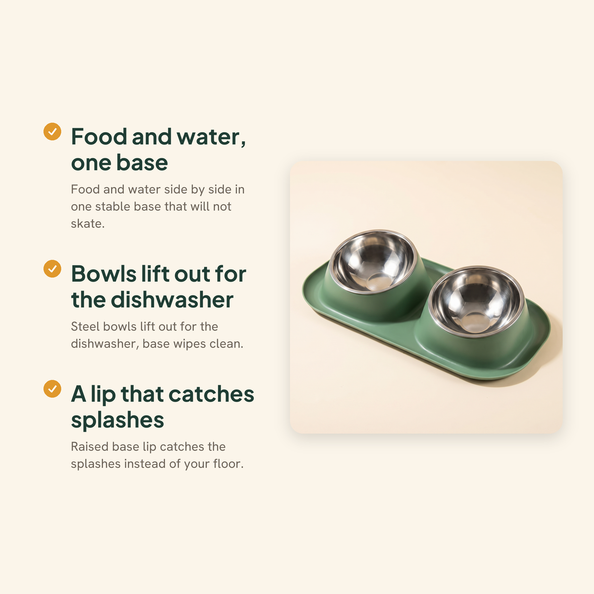 Double Stainless Steel Bowl Set, key benefits