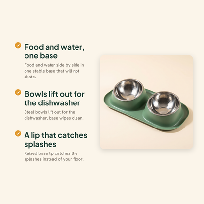 Double Stainless Steel Bowl Set, key benefits