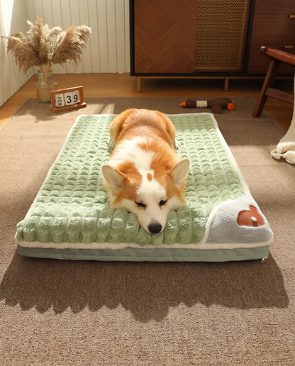 Memory Foam Mat with Pillow End, in use at home