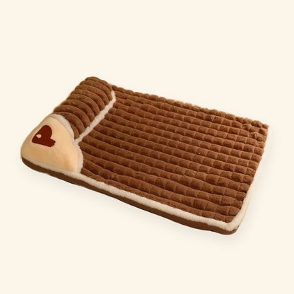 Memory Foam Mat with Pillow End in Coffee