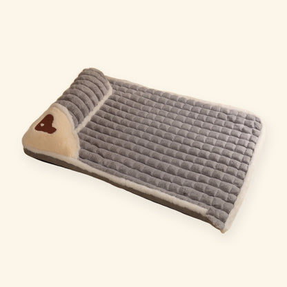 Memory Foam Mat with Pillow End in Dark Gray