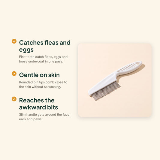 Fine-Tooth Flea Comb for Dogs and Cats, key benefits