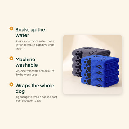 Quick-Dry Microfiber Towel for Dogs and Cats, key benefits