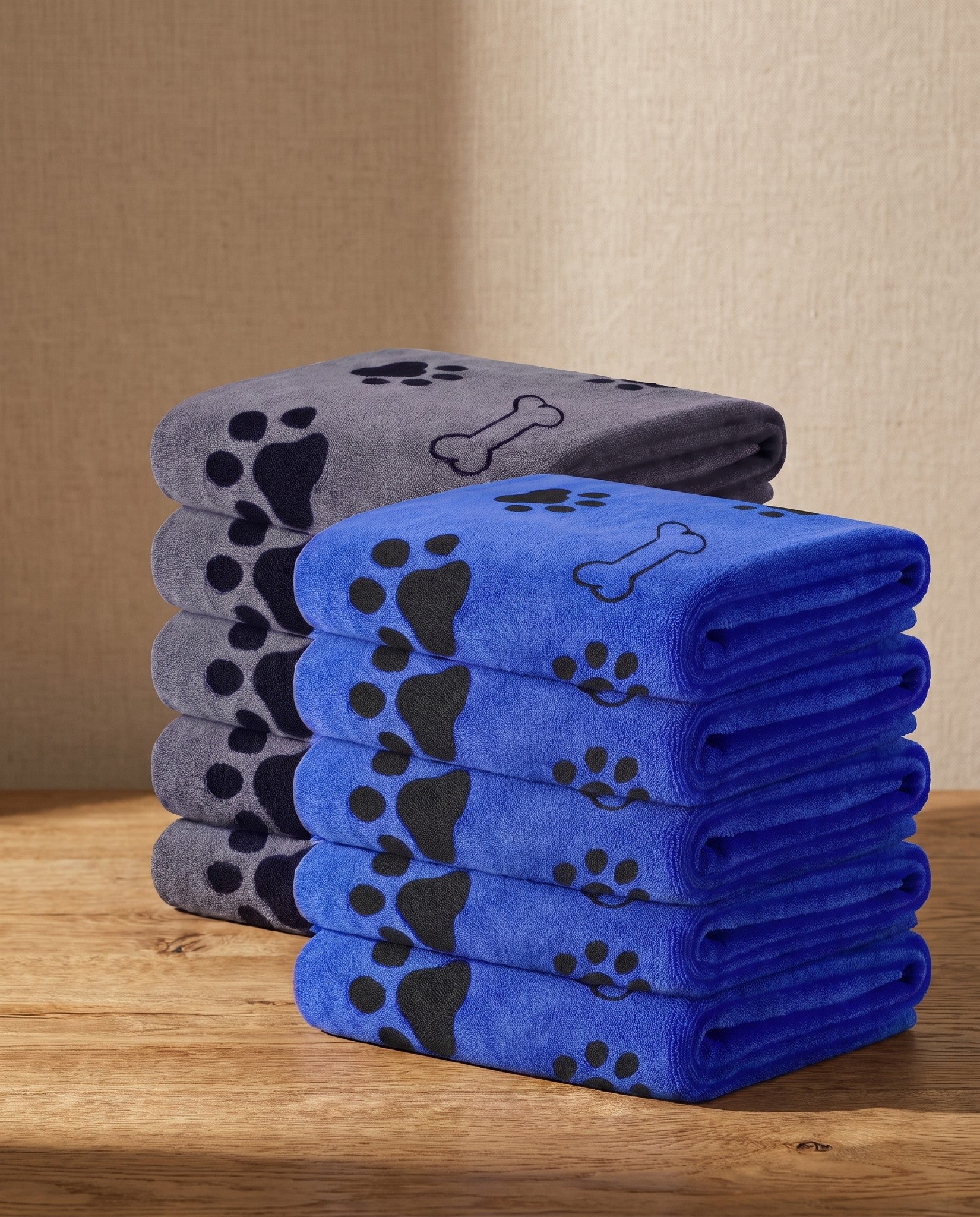 Quick-Dry Microfiber Towel for Dogs and Cats, styled in a home setting