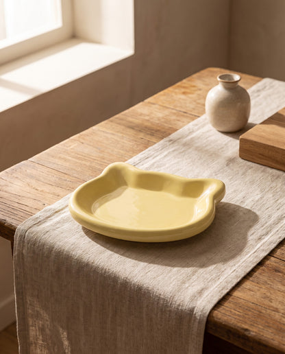 Whisker-Friendly Cat Dish, Wide and Shallow, styled in a home setting