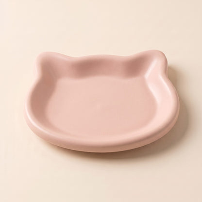 Whisker-Friendly Cat Dish, Wide and Shallow - pink