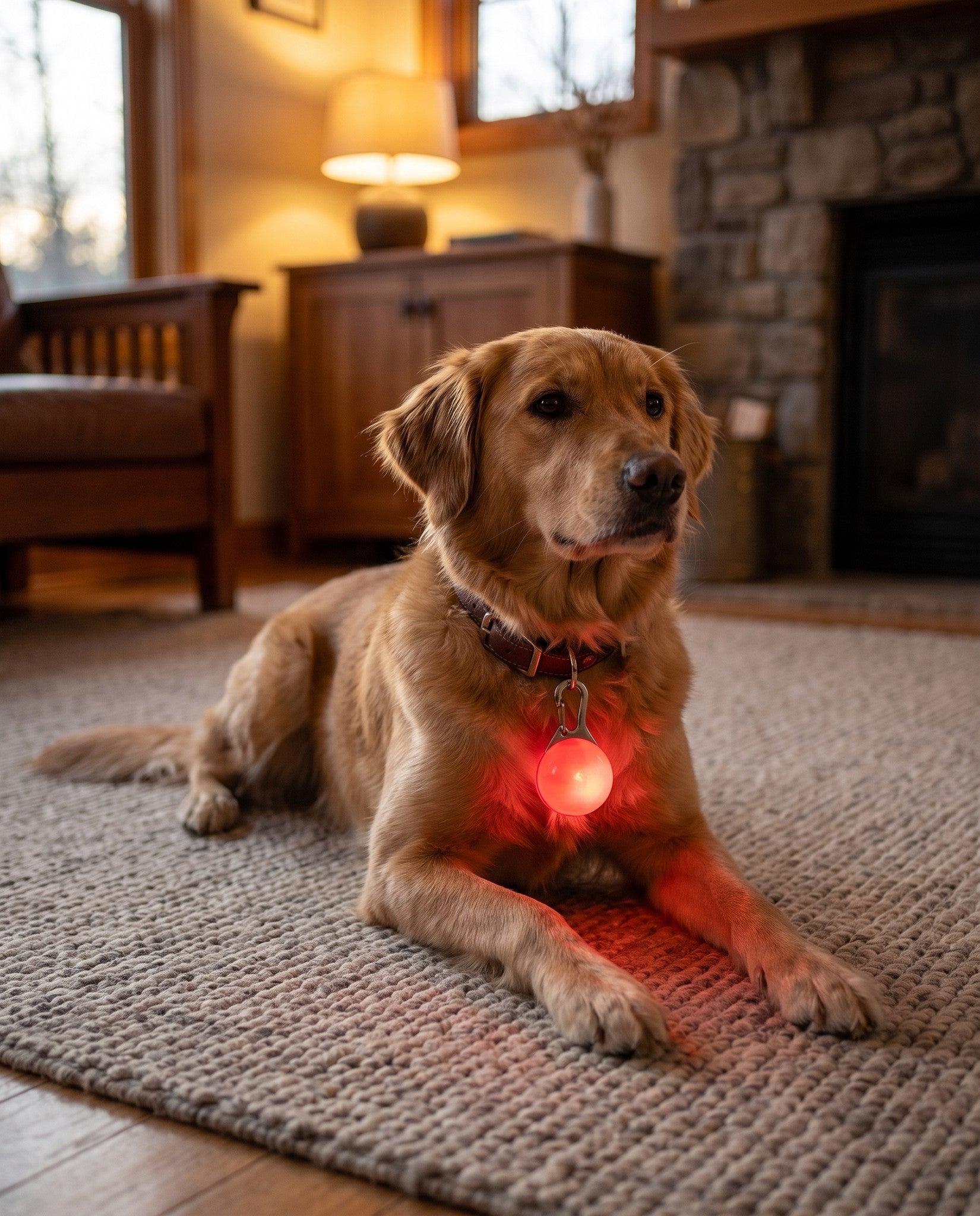 LED Collar Light Pendant, 3 Modes, in use at home