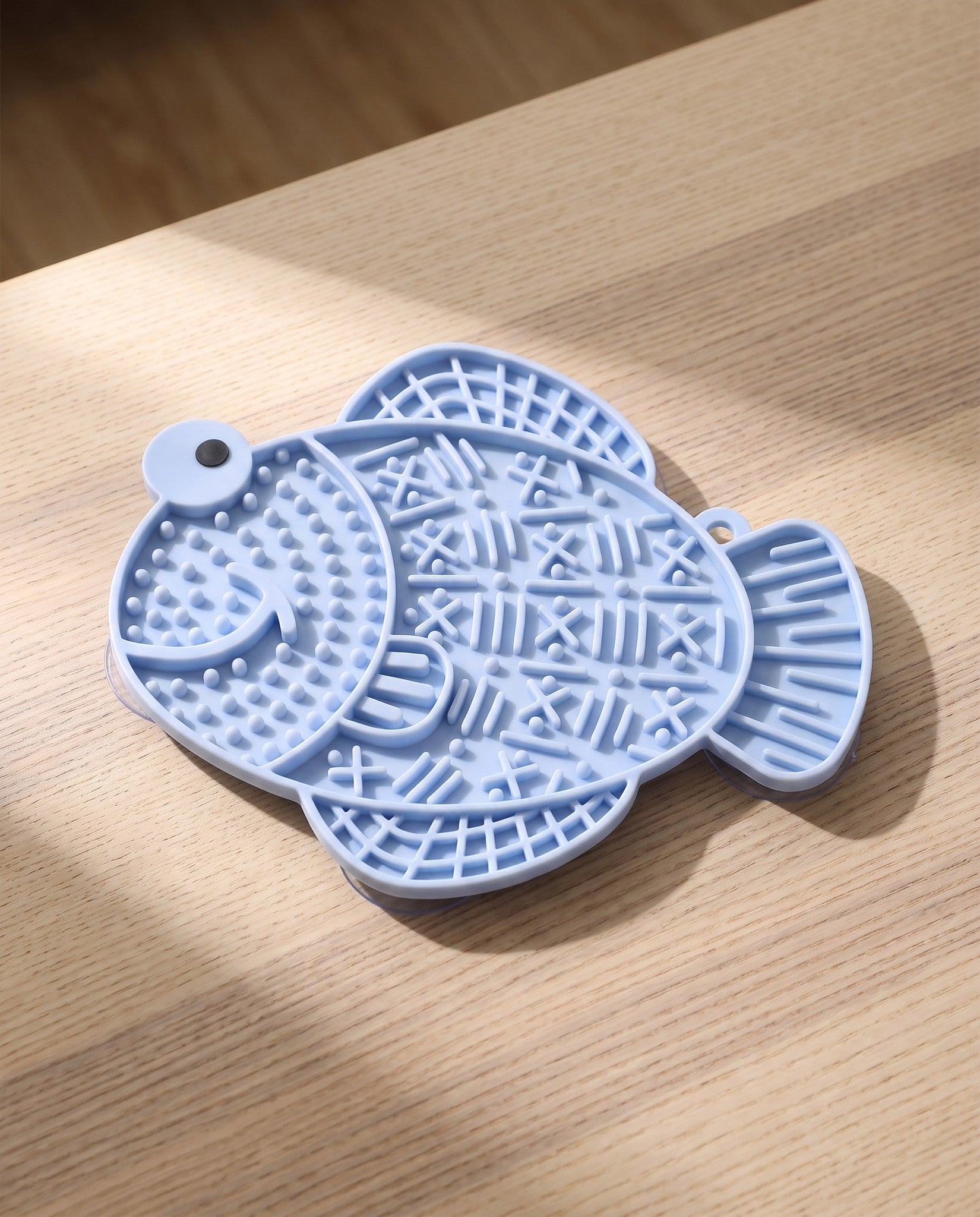 Silicone Lick Mat with Suction Base, styled in a home setting