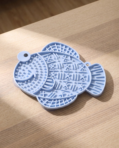 Silicone Lick Mat with Suction Base, styled in a home setting