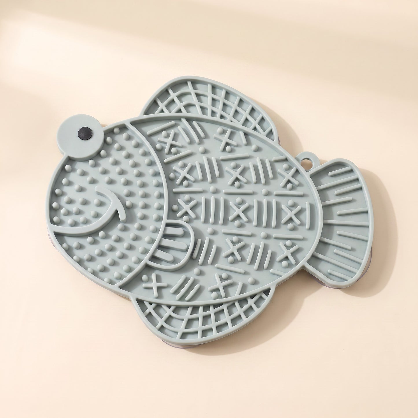 Silicone Lick Mat with Suction Base - fish-lightgreen