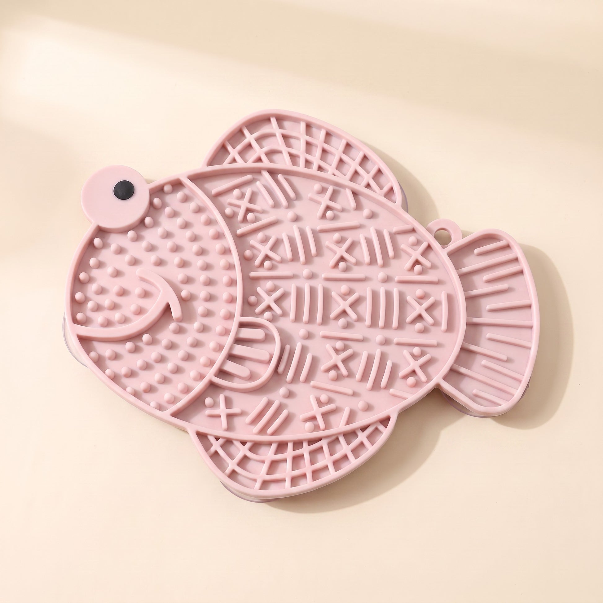Silicone Lick Mat with Suction Base - fish-pink
