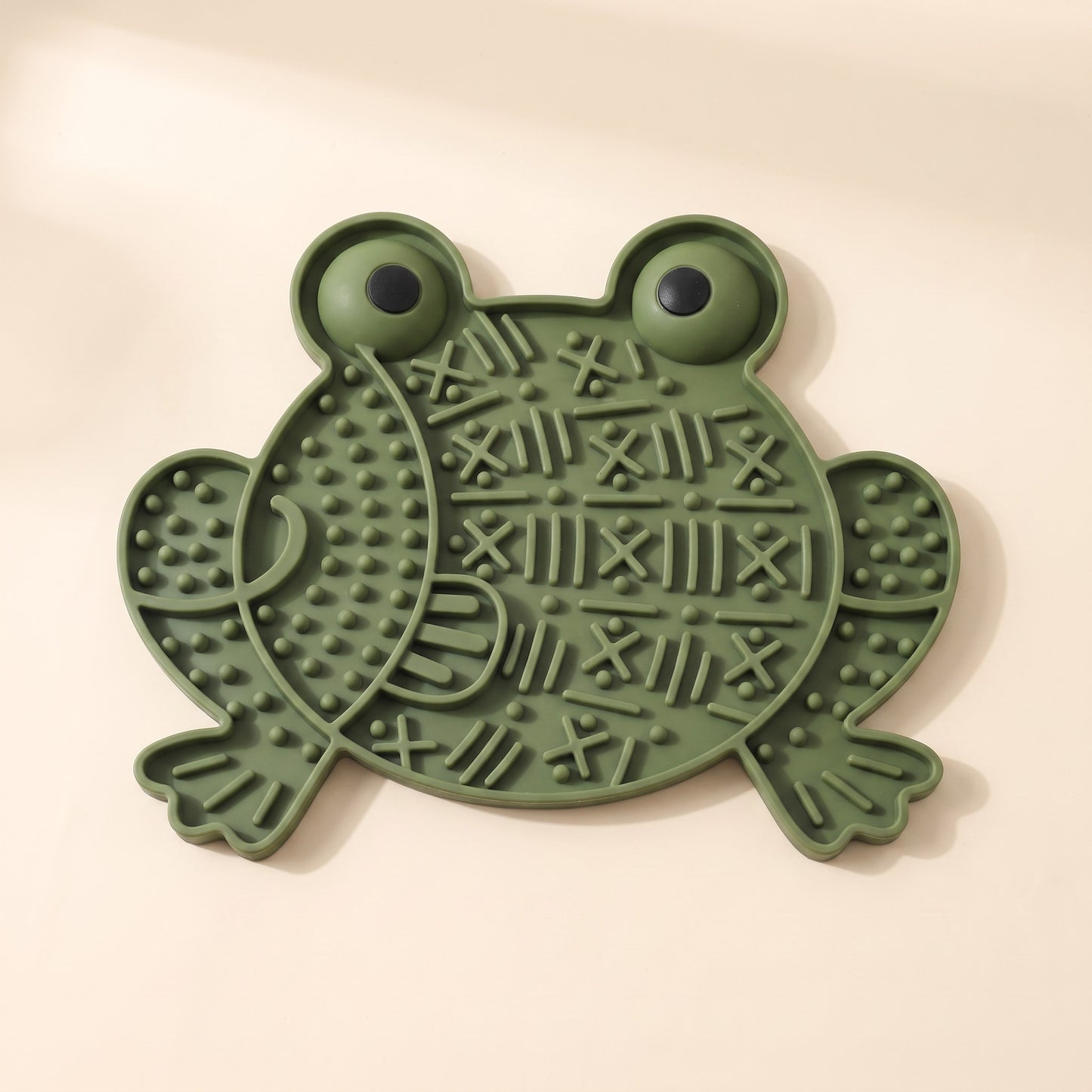Silicone Lick Mat with Suction Base - frog-green