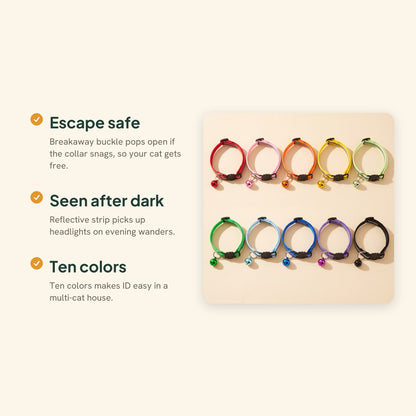 Breakaway Cat Collars with Bell, 10 Pack, key benefits