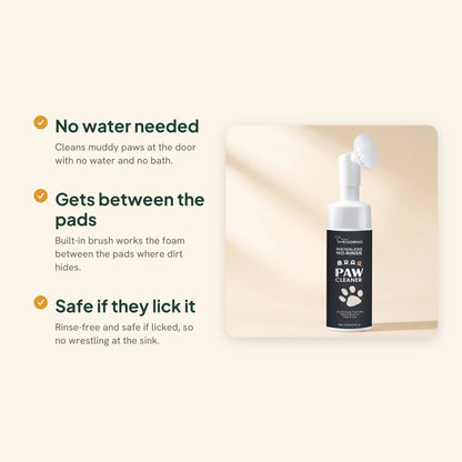 No-Rinse Paw Cleaning Foam with Brush Cap, key benefits