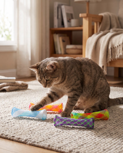 Coil Spring Cat Toys, 10 Pack, in use at home