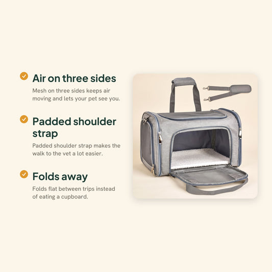 Soft-Sided Collapsible Pet Carrier, key benefits