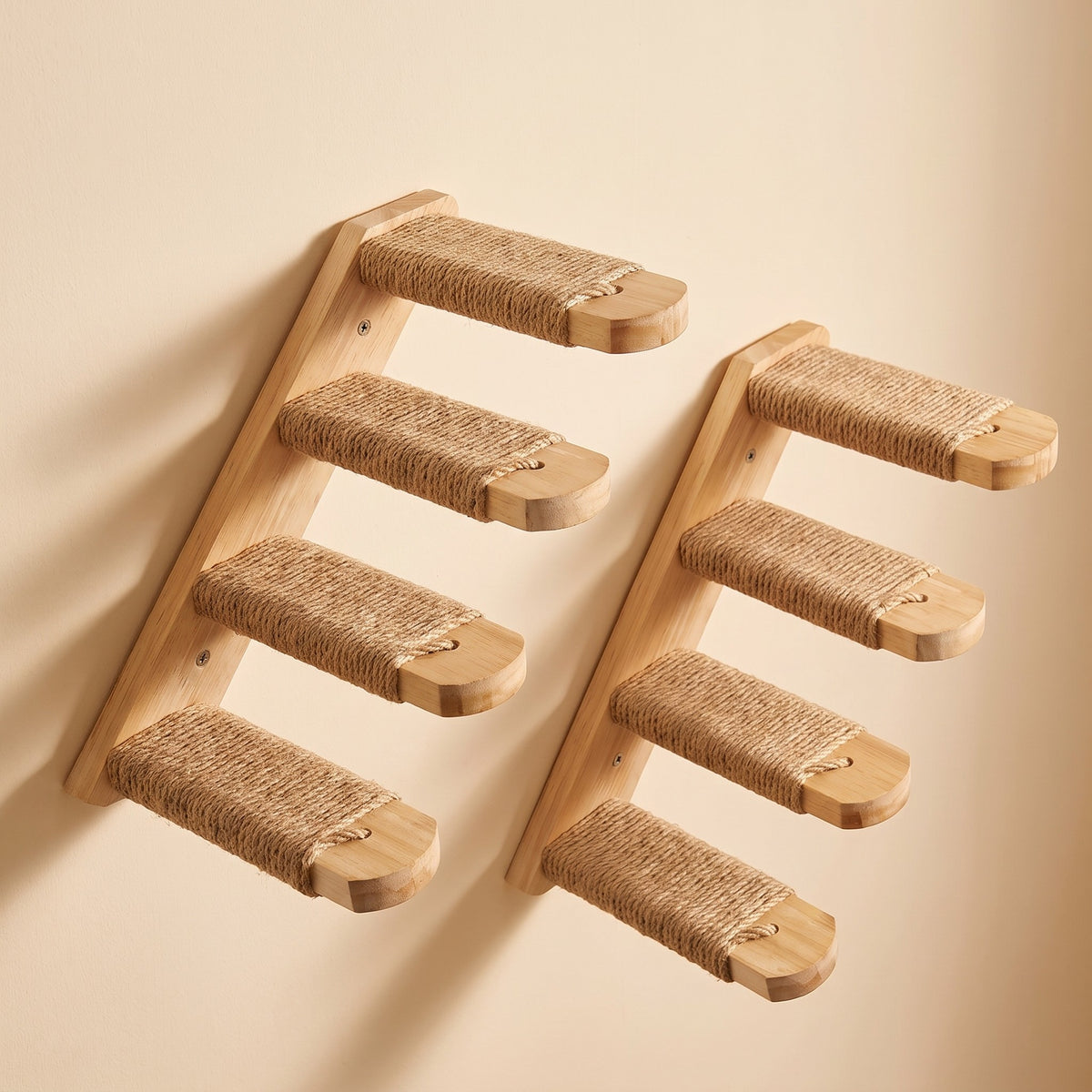 Cat Wall Shelves with Sisal Post, Sisal Steps, 2 Pack, close-up detail
