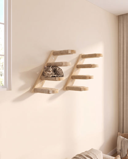Cat Wall Shelves with Sisal Post, Sisal Steps, 2 Pack, in use