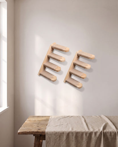 Cat Wall Shelves with Sisal Post, Sisal Steps, 2 Pack