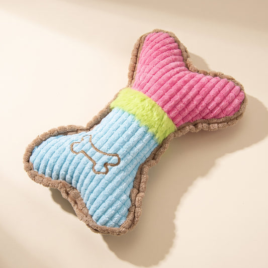 Squeaky Plush Bone Toy for Dogs