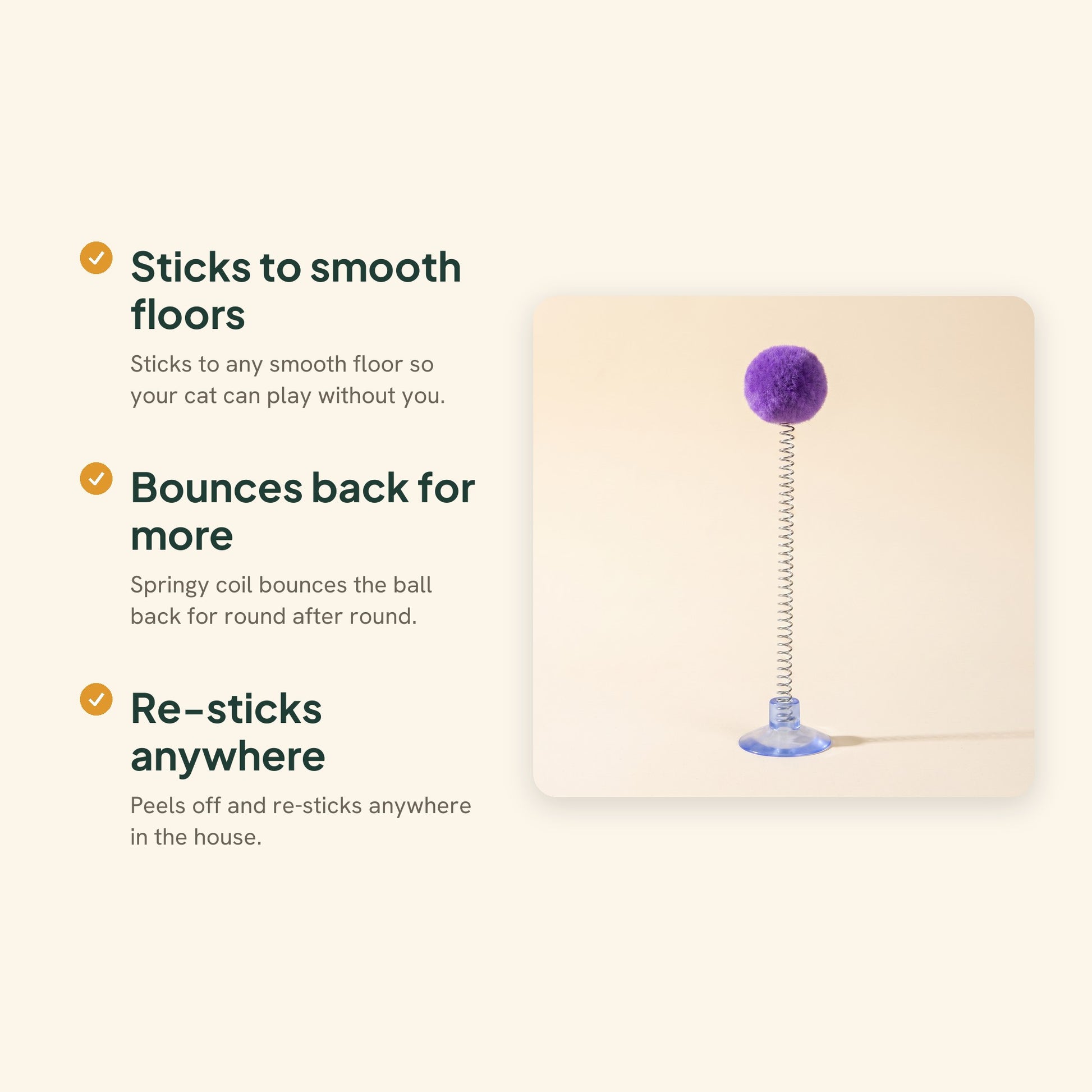 Suction Cup Spring Ball Cat Toy, key benefits