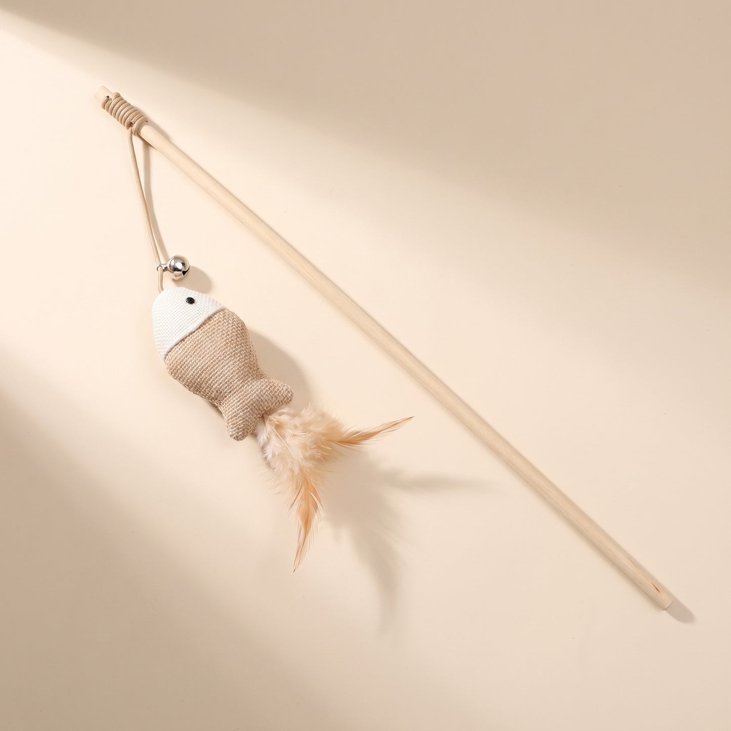 Wooden Cat Teaser Wand - fish