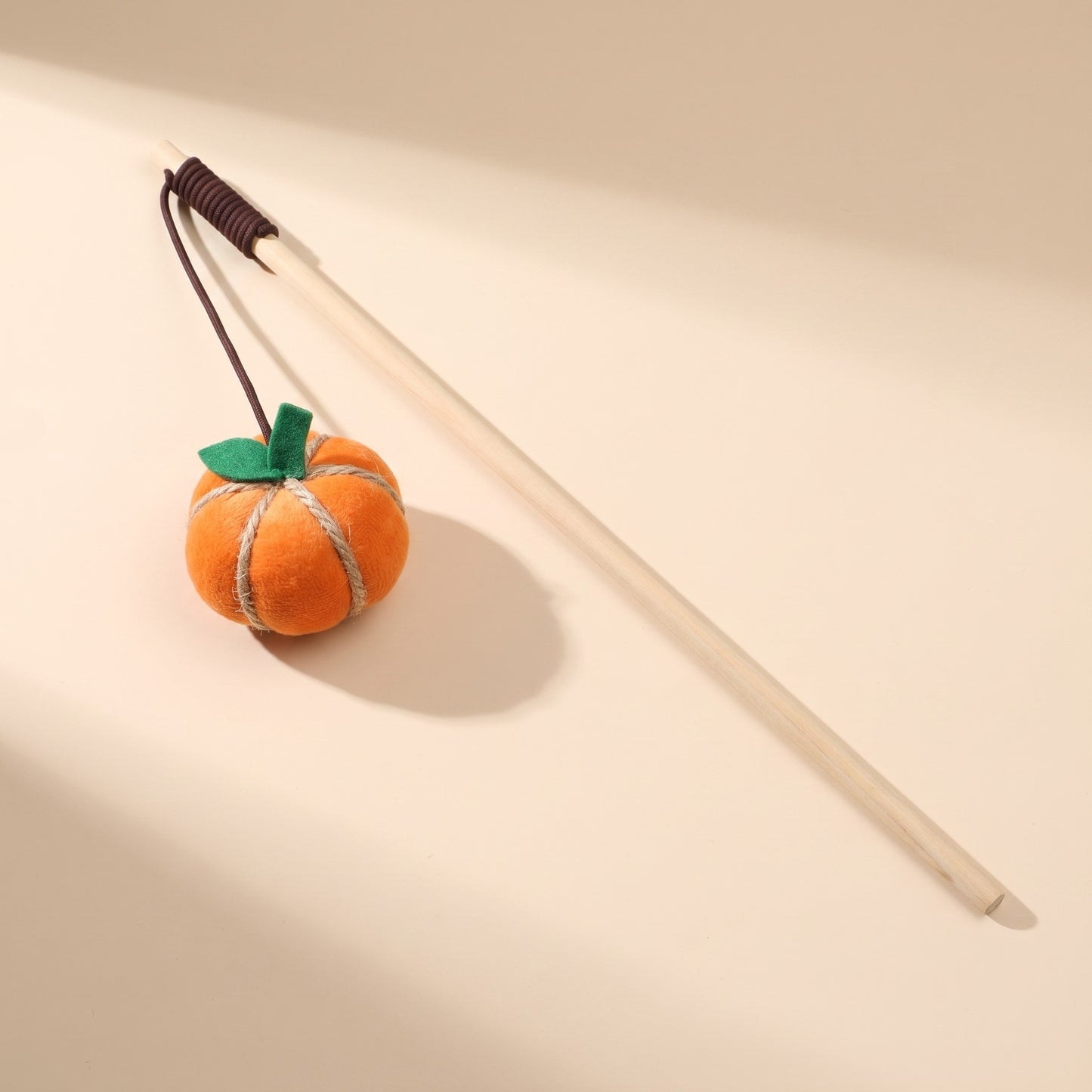 Wooden Cat Teaser Wand - pumpkin
