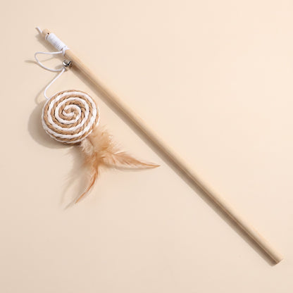 Wooden Cat Teaser Wand - roundcake