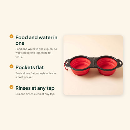 Collapsible Travel Double Bowl, key benefits
