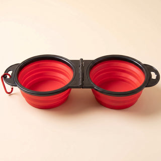 Collapsible Travel Double Bowl
