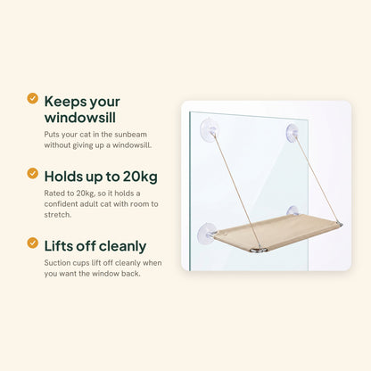 Window Cat Hammock with Suction Cups, key benefits