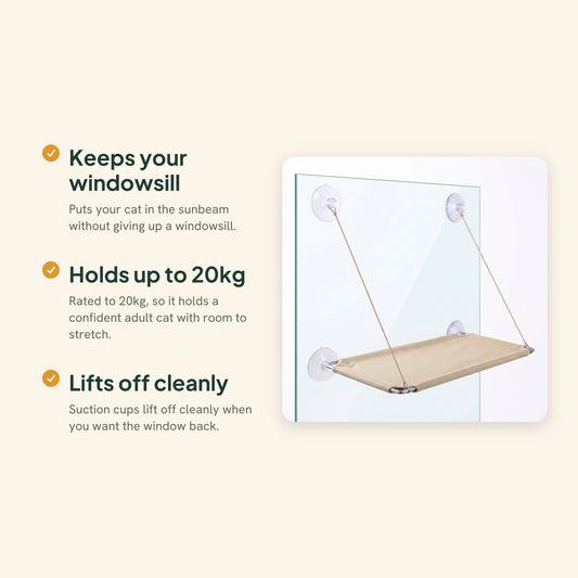 Window Cat Hammock with Suction Cups, key benefits