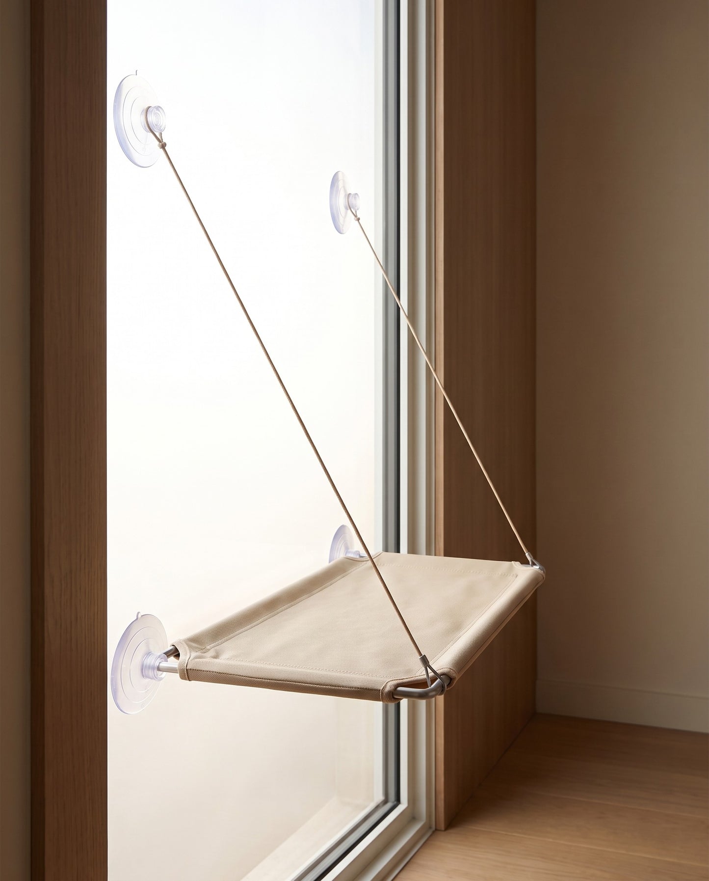 Window Cat Hammock with Suction Cups, styled in a home setting