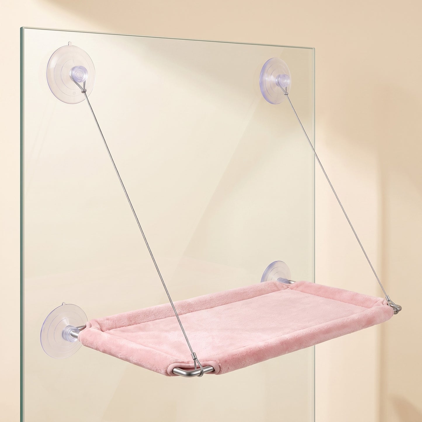 Window Cat Hammock with Suction Cups - pink