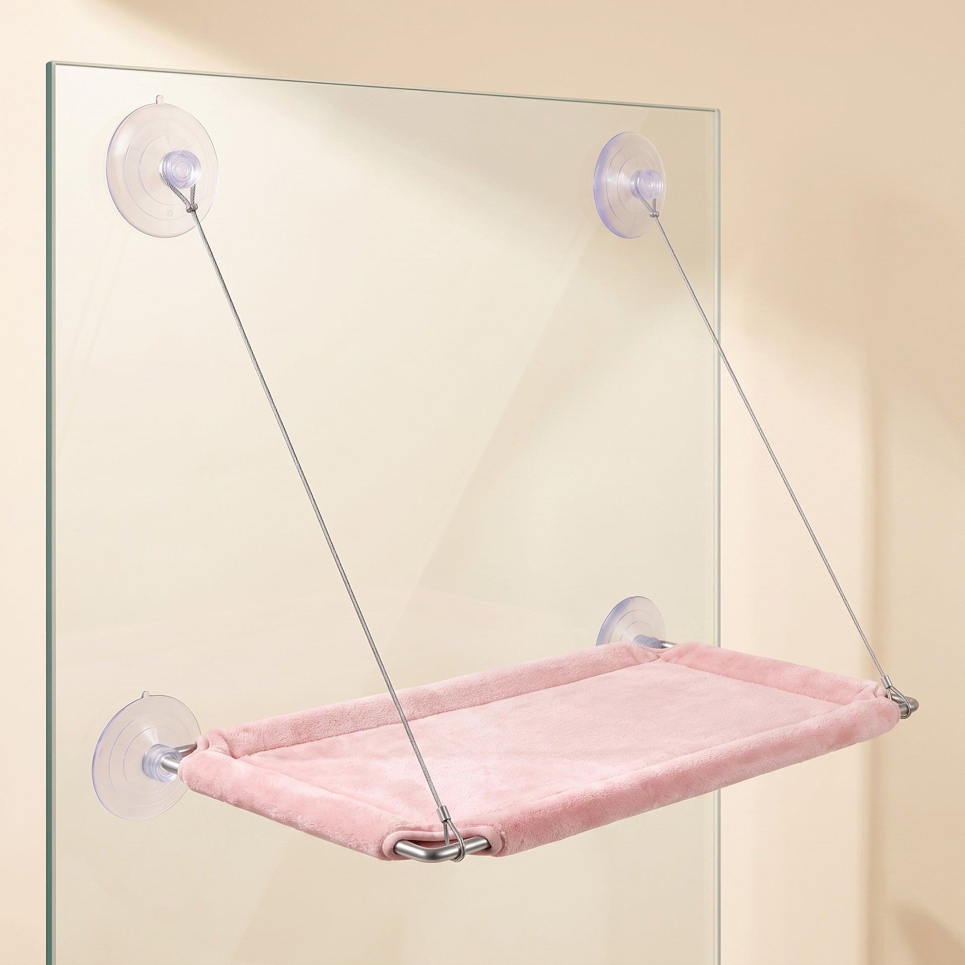 Window Cat Hammock with Suction Cups - pink