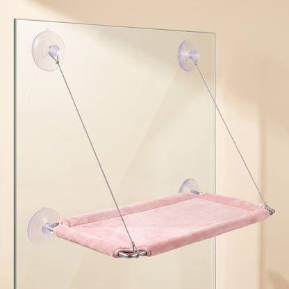 Window Cat Hammock with Suction Cups - pink