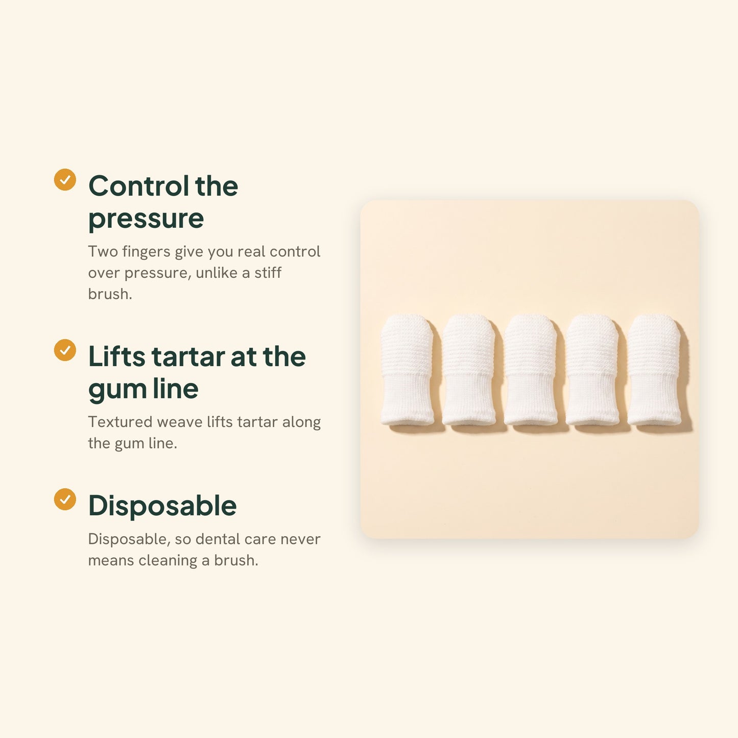 Finger Toothbrush Cots for Dogs and Cats, key benefits