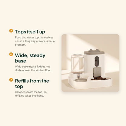 2-in-1 Gravity Food and Water Station, key benefits